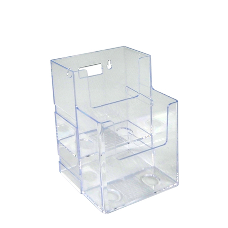 AZAR DISPLAYS Two-Tier, Two-Pocket Trifold Brochure Holder, PK2 252032